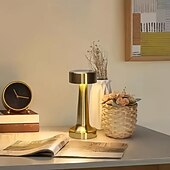 tanie Lampy stołowe-Nowoczesna, minimalistyczna metalowa lampa stołowa do biura, z funkcją oświetlenia, sterowana dotykowo, z możliwością ładowania, z 3-stopniową regulacją jasności, do biura, sypialni, gabinetu, na