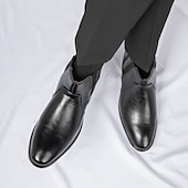 お買い得  チェルシーブーツ-メンズブラウンフェイクレザーチェルシーブーツ - スタイリッシュなスリッポンデザイン、快適で多用途、フォーマルやスマートカジュアルなシーンに最適