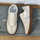 abordables Baskets-Homme Chaussures Décontractées Marche Occasionnel Daim Toile Confortable Antidérapant Respirant Mocassin Rouge Bleu Beige