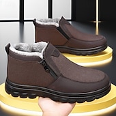 حذاء شتوي رجالي سهل الارتداء من الجلد الصناعي مع بطانة من الصوف - حذاء مريح ودافئ للطقس البارد والنزهات غير الرسمية رخيصةأون أحذية الشتاء والثلوج-حذاء شتوي رجالي سهل الارتداء من الجلد الصناعي مع بطانة من الصوف - حذاء مريح ودافئ للطقس البارد والنزهات غير الرسمية