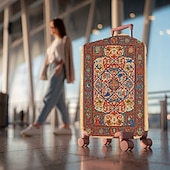 baratos Desgaste em casa e chinelos em casa-Capa protetora elástica para mala de viagem com estampa artística.