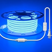 cheap LED String Lights-6.5-164 FT COB Outdoor LED Strip Lights Waterproof AC110V High Voltage COB LED Rope Light Switch with Plug High Density Outside IP65 Flexible Tape Light