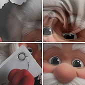 abordables Cubiertas navideñas para puertas de garaje-Cubierta de puerta de garaje navideña, Papá Noel atravesando la pared, gran fondo colgante para exteriores, pancarta de pared navideña, decoración festiva para patio, hogar, fiesta en 3D, escena