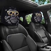 voordelige Voertuigservice-2 stuks schattige dieren auto hoofdsteun hoes - dubbelzijdig bedrukt ontwerp, elastische niet-gevulde pasvorm autostoel beschermers, krasbestendige hoofdsteun decoratie voor auto&#039;s, vrachtwagens,