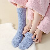 preiswerte Socken-Damen Crew Socken Outdoor Ferien Einfarbig Polyester Lässig Warm 1 Paar