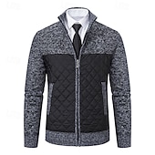 Męskie Sweter Rozpinany Przycięty sweter Sweter z zamkiem Sweter z dzianiny Prążkowany Robić na drutach Zwykłe topy Niejednolita całość Kieszeń Równina Kołnierz stawiany Moda Klasyczny Urlop Dzienne tanie męski sweter rozpinany-Męskie Sweter Rozpinany Przycięty sweter Sweter z zamkiem Sweter z dzianiny Prążkowany Robić na drutach Zwykłe topy Niejednolita całość Kieszeń Równina Kołnierz stawiany Moda Klasyczny Urlop Dzienne