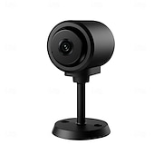 お買い得  屋内IPネットワークカメラ-ワイヤレスWiFiセキュリティカメラ、130°広角、赤外線ナイトビジョン搭載のHDホーム監視カメラ &amp;動体検知、Bluetooth接続、ベビー/ペットモニター用デュアルストレージ、ブラック