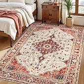 お買い得  エリアラグ-エリアラグ ヴィンテージペルシャスタイル リビングルームと寝室用 大きく耐久性のある汚れに強いフロアカーペット ソフト ノンスリップ ベッドサイドマット ホームデコ エスニックパターン クラシックデザイン