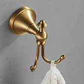 baratos Ganchos para Roupão-ganchos de toalha para banheiros, suporte de toalha de latão antigo montado na parede, gancho de roupão de alta resistência para cozinha, quarto, hotel, piscina, casaco