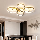 baratos Luzes de teto reguláveis-Luminária de teto de 70 cm com design em cluster, estilo artístico moderno em metal, acabamento pintado na cor preta, LED, 110-120V ou 220-240V.