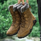 cheap Winter &amp; Snow Boots-Tan Suede Men's Winter Boots with Fur Lining – Warm and Durable Footwear for Snowy Adventures and Outdoor Holiday Activities