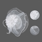 abordables Fascinadores-Fascinators Tejido Sombrero de fieltro Boda Fiesta de Té Carrera de caballos cóctel Elegante Vintage Estilo lindo Con Pluma Flor Celada Sombreros