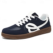 abordables Baskets-Homme Chaussures Décontractées Marche Occasionnel Daim Toile Confortable Antidérapant Respirant Mocassin Rouge Bleu Beige