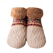 abordables Accueil Pantoufles-Chaussettes d'intérieur épaisses et chaudes en polaire sherpa, antidérapantes, pour adultes, usage domestique à domicile.