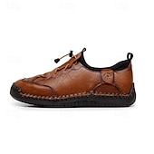preiswerte Stiefeletten-Braune, handgefertigte Freizeitschuhe für Herren mit weicher Gummisohle und elastischem Kordelzug, bequeme Outdoor-Fahrschuhe für Reisen und den Alltag