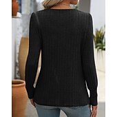 cheap Hoodie &amp; Sweatshirt-Women's Solid Colored Pullover Sweatshirt Casual Tops Fall / Winter Buttons Long Sleeve Athleisure Outdoor Holiday Black Army Green Blue Sportswear Activewear
