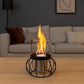 Недорогие Кемпинговое оборудование-настольная костровая чаша для костра со стеклянным столом и дистанционным управлением для кемпинга