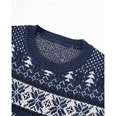 abordables Pull col rond-Homme Pull de Noël Pull de Noël moche Chandails de Noël pull de Noël Pull Côtelé Tricoter Hauts Réguliers Tricoté Chaque Col ras du cou Mode Basique Noël Vacances Vêtement Tenue Automne Hiver Rouge