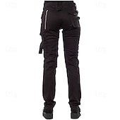cheap Women's Cargo Pants-Women's Skinny Chinos Fashion Streetwear Casual Full Length High Waist Plain Pocket Comfy Soft Comfortable Inelastic Outdoor Street Army Green Black Red Spring Fall Winter Regular Fit