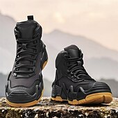 baratos Botas de caminhada-calçados esportivos masculinos bege de cano alto - botas táticas de caminhada duráveis para aventuras ao ar livre