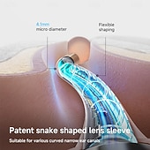 Недорогие Бытовая техника-Подарочный набор для чистки ушей First Choice Earsight Plus E33R с гибким инструментом для удаления ушной серы, беспроводной камерой и функцией визуальной очистки ушей с подарочной сумкой