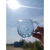 זול ספלים וכוסות-ספל גל זכוכית ים, כוס קפה מזכוכית גלי אוקיינוס בעבודת יד, כוס שתייה ססגונית בעבודת יד, מתנה ייחודית לחג המולד לנשים &amp;גברים, מתנה לאוהבי חוף אוקיינוס