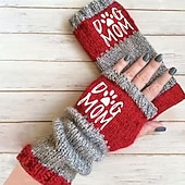 cheap Handschoenen-Women's 1 Pair Fingerless / Knitted Gloves Streetwear / Outdoor Gloves - Print Print