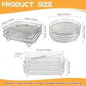 baratos Utensílios &amp; Aparelhos de Cozinha-Conjunto de acessórios para fritadeira de ar de aço inoxidável de 3 níveis - bandejas empilháveis para forno e fritadeira de ar, laváveis na máquina de lavar louça, ideais para cozinhar de forma