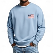  4e juli 2026 250e Memorial Day Mannen Streetwear Amerikaanse Vlag Crew Neck Lange Mouwen Hoodie Sweatshirt Casual Buiten Daily Sports Street