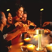 tanie Lampy stołowe-Nowoczesna, minimalistyczna metalowa lampa stołowa do biura, z funkcją oświetlenia, sterowana dotykowo, z możliwością ładowania, z 3-stopniową regulacją jasności, do biura, sypialni, gabinetu, na