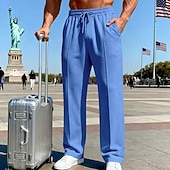 economico Gamba Dritta-Per uomo Pantaloni da tuta Pantaloni Pantaloni della tuta a gamba dritta Coulisse Tasca Elastico in vita Semplice Comodità Sport all'Aperto Quotidiano Moda Casual Verde militare Nero Micro-elastico