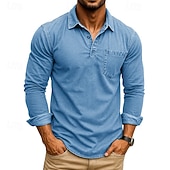Herre Golf skjorte Golf poloskjorter Arbeid Avslappet Knaphul Langermet Grunnleggende Moderne عادي Lomme Knapper Vår Høst Normal Dyp Grønn Svart Rosa Lys Grønn Mørkeblå Blå Golf skjorte billige Klassisk poloskjorte for menn-Herre Golf skjorte Golf poloskjorter Arbeid Avslappet Knaphul Langermet Grunnleggende Moderne عادي Lomme Knapper Vår Høst Normal Dyp Grønn Svart Rosa Lys Grønn Mørkeblå Blå Golf skjorte