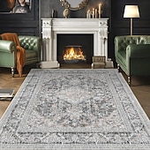 お買い得  エリアラグ-エリアラグ ヴィンテージペルシャスタイル リビングルームと寝室用 大きく耐久性のある汚れに強いフロアカーペット ソフト ノンスリップ ベッドサイドマット ホームデコ エスニックパターン クラシックデザイン