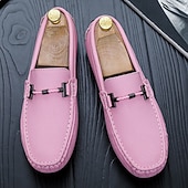 ieftine Loafers casual-Bărbați Mocasini &amp; Balerini Retro Mărime Plus Size Plimbare Casual Zilnic PU piele Comfortabil Cizme înalte Loafer Galben Roz Mov Deschis