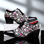abordables Chaussures Déclaration-Chaussures à talons hauts noires à motif floral pour homme – Design élégant et tendance, parfaites pour les événements formels, les tenues tendance et les sorties en soirée