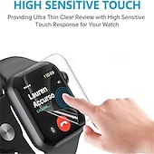 cheap Smartwatch Screen Protectors-[2 Pack] 10 Pack [5 Pack] Watch Screen Protector Compatible with Apple Watch Ultra 49mm Series 8 7 41mm 45mm Series 6 5 4 SE 40mm 44mm Series 3 2 1 38mm 42mm Max Coverage Touch Sensitive Bubble Free