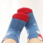 billiga Barns julklädesaccessoarer-Barn Pojkar 3 Par Jul julklapp Strumpor Flerfärgad Julgran jultomten Mönster Höst Vinter Dagliga kläder