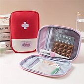 baratos Arrumação e Organização-bolsa portátil para kit de primeiros socorros, bolsa para armazenamento de medicamentos de viagem, pequeno organizador médico de emergência para uso externo&amp;amp;uso doméstico