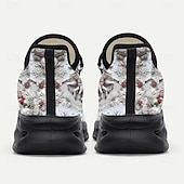  Tênis masculinos com estampa de rena de Natal – tênis divertidos e festivos, confortáveis para passeios casuais e comemorações de Natal