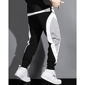 Χαμηλού Κόστους Αθλητικά παντελόνια-Ανδρικά Αθλητικές Φόρμες Τζόγκκερ Παντελόνια Κορδόνι Τσέπη Ελαστική μέση Συνδυασμός Χρωμάτων Γράμμα Άνεση Υπαίθρια Αθλήματα Καθημερινά Μοντέρνα Καθημερινό Μαύρο Γκρίζο Μικροελαστικό