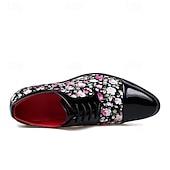 abordables Chaussures Déclaration-Chaussures à talons hauts noires à motif floral pour homme – Design élégant et tendance, parfaites pour les événements formels, les tenues tendance et les sorties en soirée