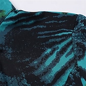 Stílusos, állatmintás, kulcslyuk alakú nyakkivágással és bő szoknyával ellátott társastáncruha táncgyakorláshoz és előadásokhoz olcso Standard táncterem-Stílusos, állatmintás, kulcslyuk alakú nyakkivágással és bő szoknyával ellátott társastáncruha táncgyakorláshoz és előadásokhoz