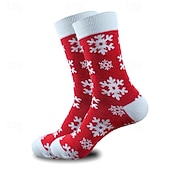 abordables Estilos de Navidad para hombres-Hombre 6 pares Paquetes múltiples Calcetín Calcetines para correr Calcetines informales Calcetines de Navidad Multi Color Color Papá Noel Cada Árbol de Navidad Navidad Vacaciones Deporte Básico Medio