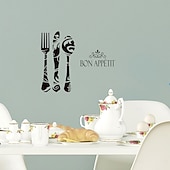 halpa Seinätarrat-veitsi ja haarukka seinätarra bon design perhekeittiö inspiroiva lainaus irrotettava seinätarra ruokasaliin ravintolakeittiön seinän sisustus luova tausta koti koristeellinen taidetarvikkeet
