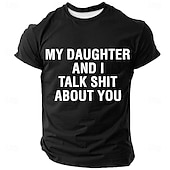  T-shirt grafica divertente da uomo "Mia figlia e io parliamo male di te" sarcastica famiglia maniche corte