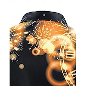 olcso Ingek-Karácsony Hosszú ujjak Gombos ing Mikulás Grafikus Újdonságok Vicces mert Férfi Felnőttek 3D nyomtatás mert Karácsony Farsang Újév Parti