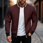economico Felpe di base-Per uomo Maglia Felpa con zip intera Blu marino Grigio chiaro Con Cappuccio Semplice Testurizzato Casuale Quotidiano Sport &amp; Outdoor Streetwear Cool Abbigliamento Sportivo Primavera &amp; Autunno