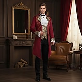 preiswerte Oberbekleidung-Punk  Gothic Mittelalterlicher Steampunk-Mantel Frack Vampir Adliger Festkleidung Männer Ebenezer Scrooge Elf Königliche Steampunk Halloween Karneval Vorstellung LARP Ren Faire Erwachsenenmantel