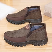 preiswerte Winter- und Schneestiefel-braune Herren-Slipper mit Woll-Anteil – lässige Winterschuhe für entspannten Style und bequemes Tragegefühl