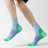 levne pánské ponožky-Pánské 4 páry Vícenásobné balení Ponožky Koşu Çorapları Ponožky pro běžné nošení Černá Rubínově červená Barva Barevné bloky Písmena Dovolená Sporty a outdoor Denní Základní Střední Jaro Podzim Módn